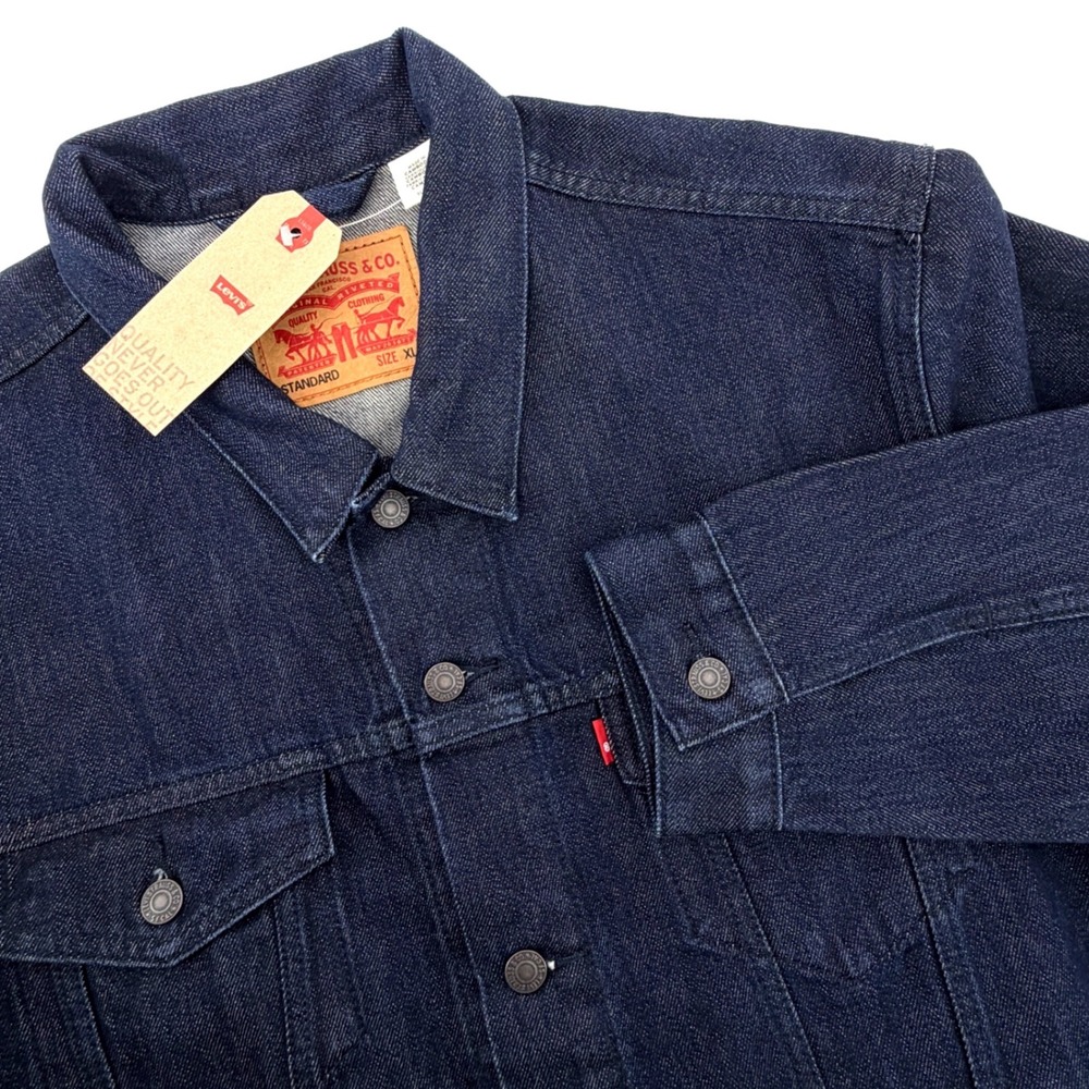 NEW Levi's Denim Jacket Mens XL Dark Indigo NWT Standard Trucker 723340673
